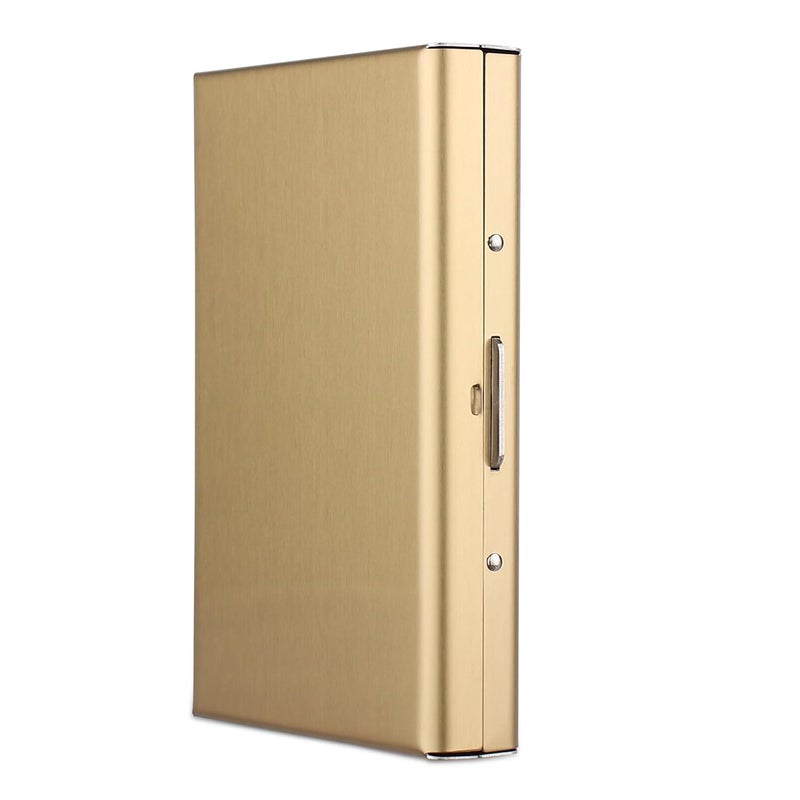 Stealodeal Gold RFID Blocking Stainless Steel ATM/Credit/Debit for Men & Women 8 Slots Card Holder (8 Slots (Gold)) - Image 1