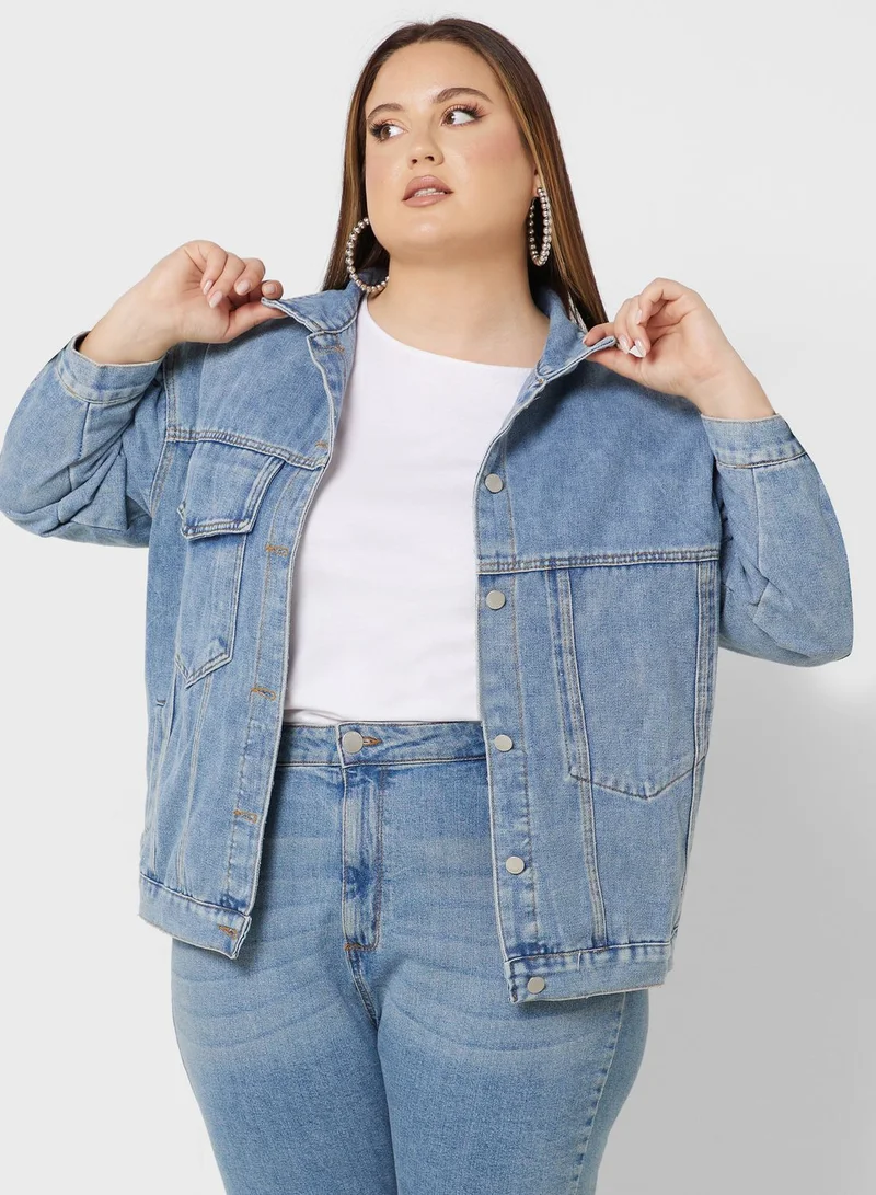 Ginger Plus Pocket Detail Denim Jacket