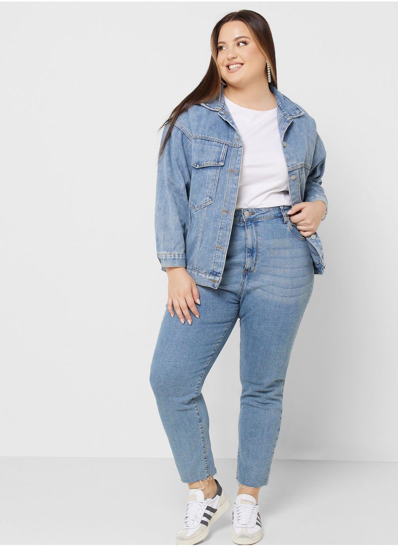Ginger Plus - Pocket Detail Denim Jacket - Image 1