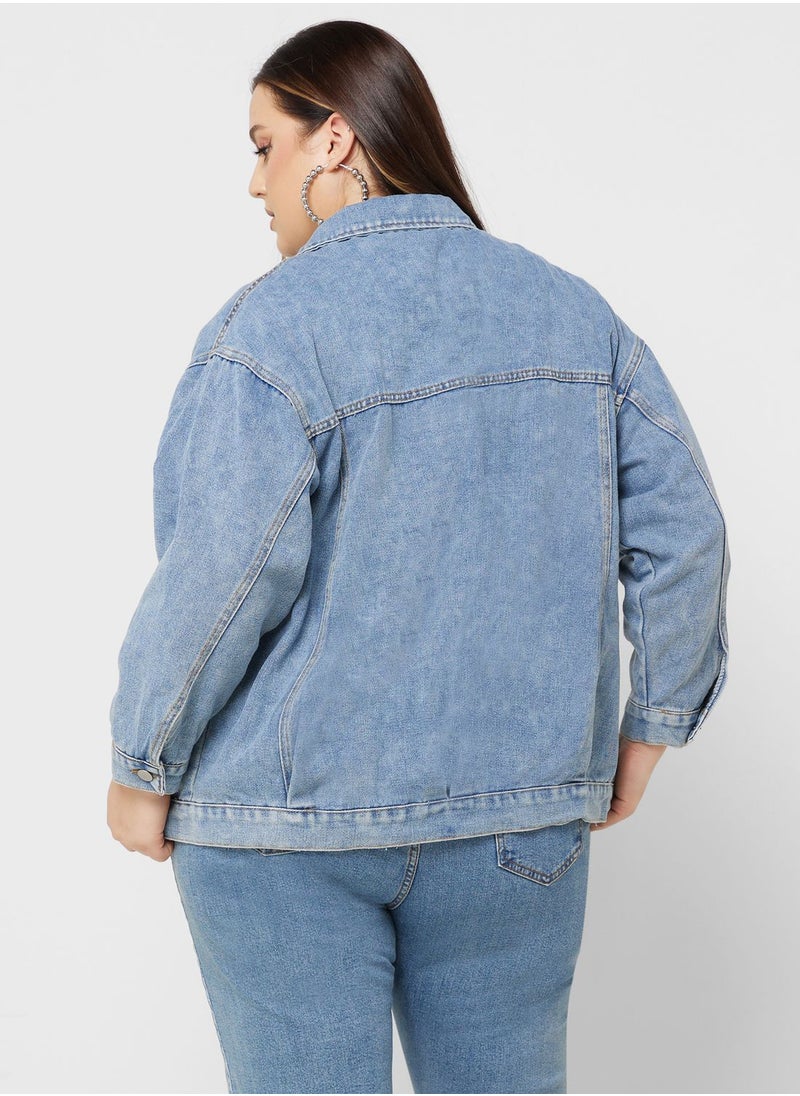 Ginger Plus - Pocket Detail Denim Jacket - Image 1