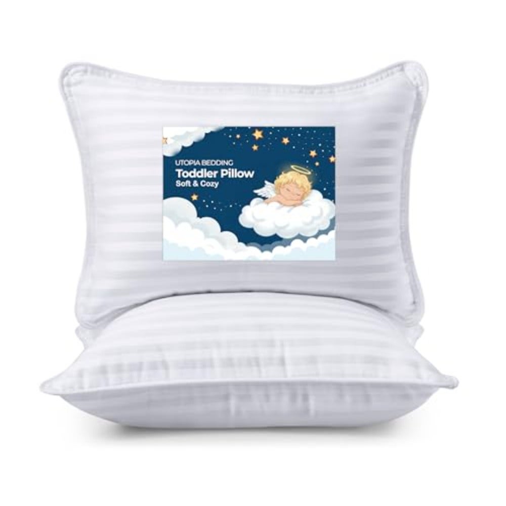 Utopia Bedding Toddler Pillow - Pack of 2 Baby Pillows for Sleeping - 100% Cotton Cover - Kids Pillows, Snow White - 13 x 18 inches