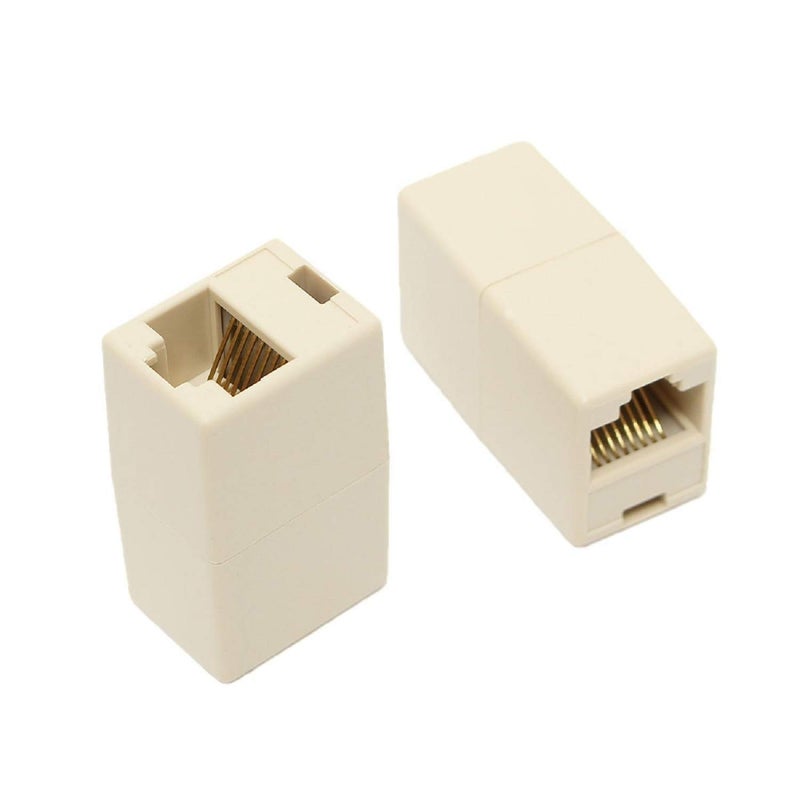 WETEK محول WETEK RJ45 إلى RJ45 للإيثرنت للخادم، الموجه، المودم (أبيض) مع شهادة Cat 5 و Cat 6 (عبوة من 2) - Image 2