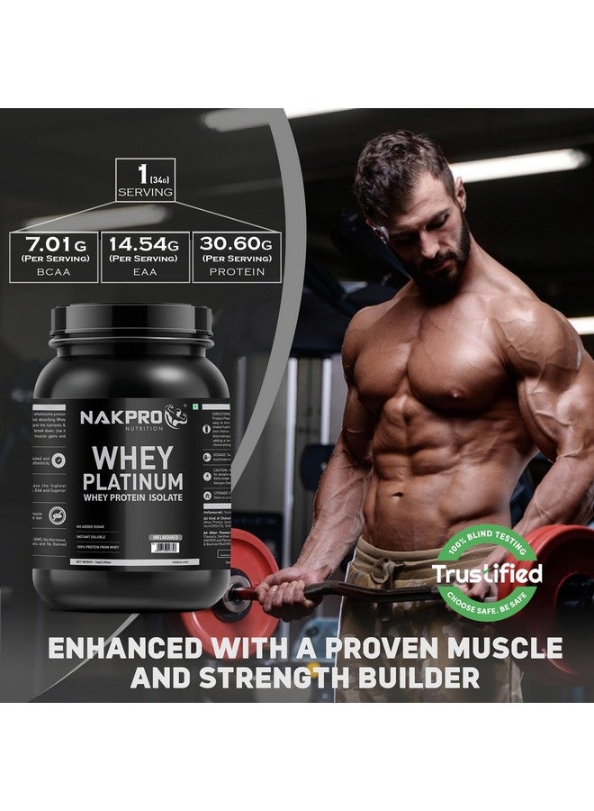 NAKPRO ناكبرو بروتين مصل اللبن المعزول بلاتينيوم 90%، 1 كجم بدون نكهة، جرة | 31 جرام بروتين، 7 جرام BCAA | مكمل موثوق 100% أصلي ومسحوق بدون ت adulteration | كربوهيدرات منخفضة، مسحوق بروتين مصل اللبن سريع الامتصاص - Image 2