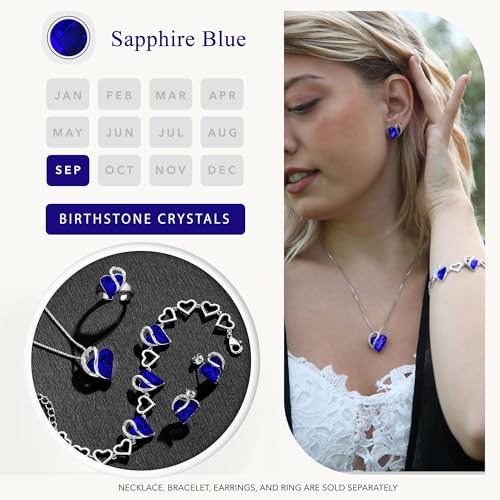 Leafael Sapphire Blue Earrings for Women with Birthston Crystal for September, Mothers Day Gift for Mom, Stone Earring - Image 4