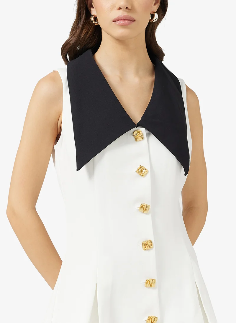 ELLA Dress With Contrast Toned Collar