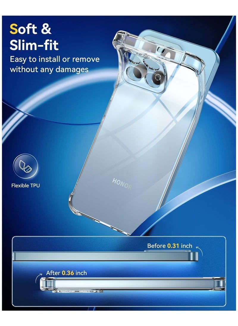 Case Compatible with Honor X7c 4G, Soft Bumper Anti-Scratch TPU Phone Cover Transparent Phone Case for Honor X7C