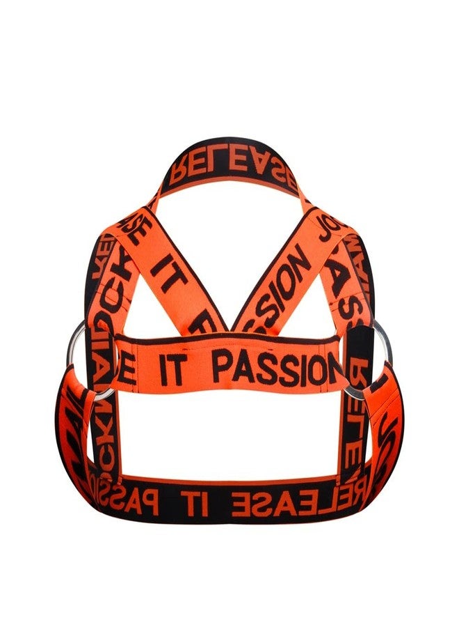 JOCKMAIL Mens Fitness Harness Shoulder Strap Chest Half Harness Athletic Shoulder Strap (Alpha, Regular, Orange) - Image 1