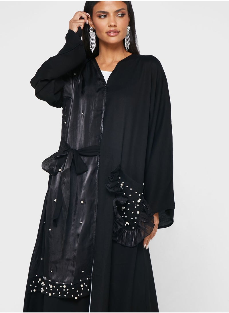 hayas closet - Embellished Pocket Detail Abaya - Image 1