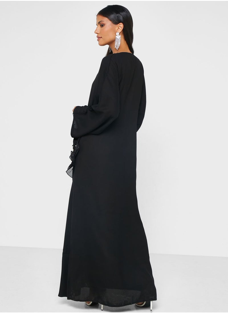 hayas closet - Embellished Pocket Detail Abaya - Image 1