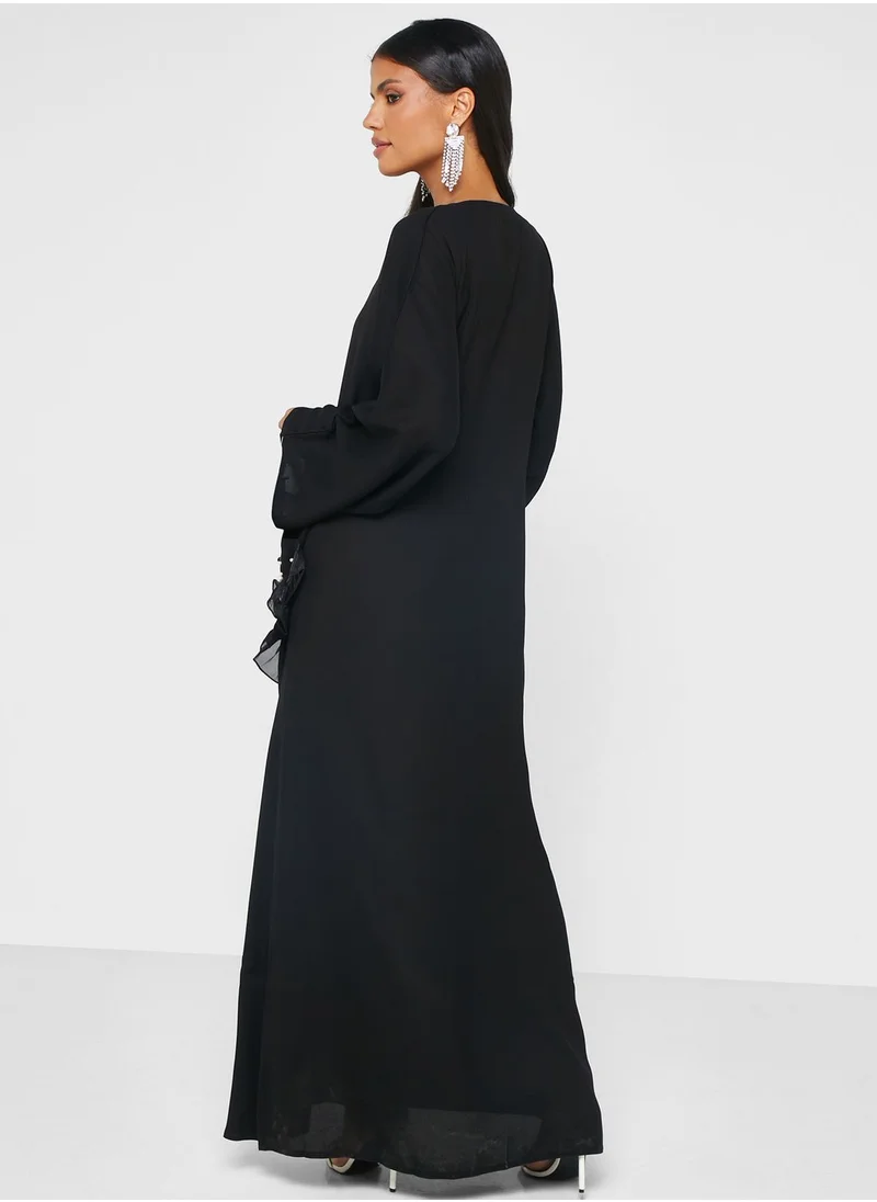 hayas closet Embellished Pocket Detail Abaya