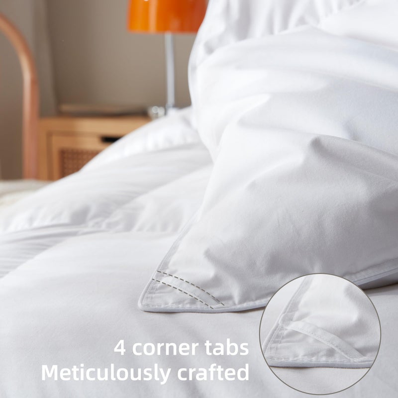 WENERSI Goose Feather Down Comforter California King Size,100% Organic Cotton Duvet Insert,All-Season Luxury Duvet Insert with Baffle Box Design, 750+Fill Power Hotel Collection Bedding Comforter - Image 4