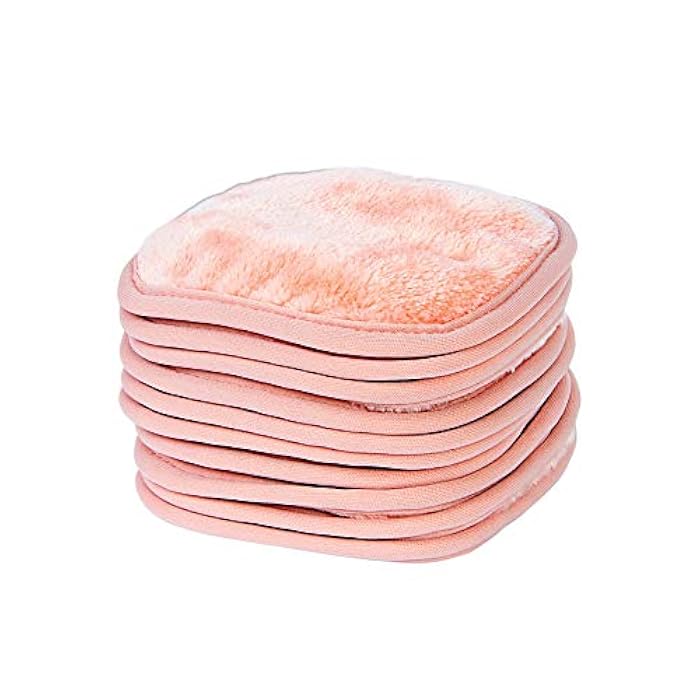 Eurow Reusable Makeup Remover Cloths, Soft Microfiber Face Towels for All Skin Types, Chemical-Free, Protective, Machine Washable, Gentle & Effective Facial Cleansing, 5"x5", Coral, 10-Pack - Image 1