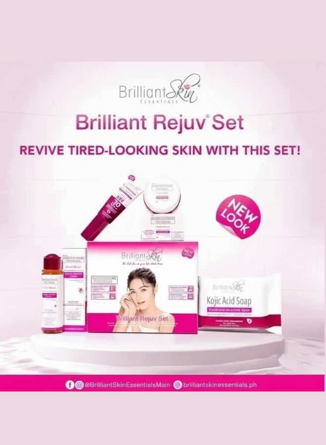 Brilliant Skin Rejuv Set 4 in 1 Skin Whitening and Brightening Set for Face and Body Sunscreen Soap Toner Cream Complete Skin Care Kit - Image 1