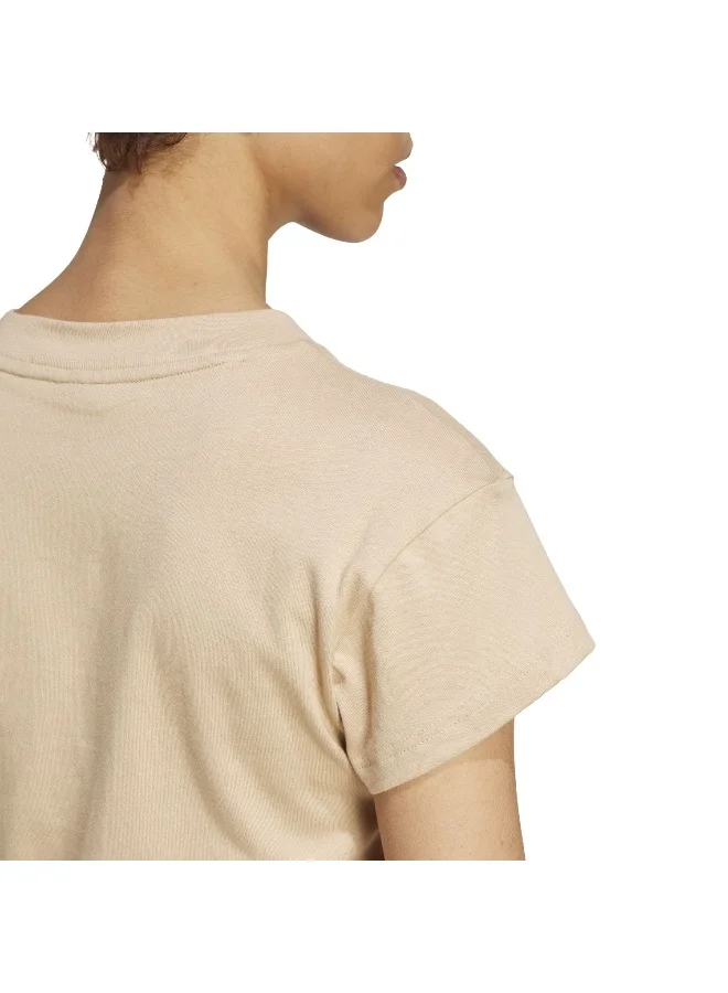 Adidas W Fi Sl Bb Tee Brown Training T-Shirts For Women XS