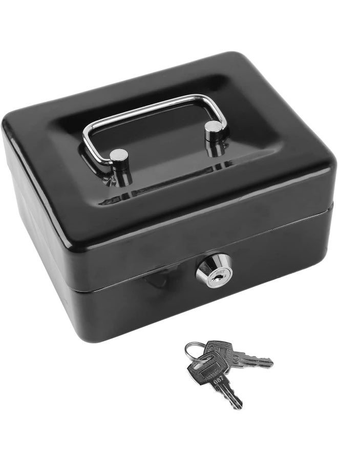 ECVV Small Cash Box with Lock and Slot | Moneybox Metal Coin Bank Piggy Bank For Adults and Kids,|12.5cmx9.5cmx6cm|Random Color| - Image 1