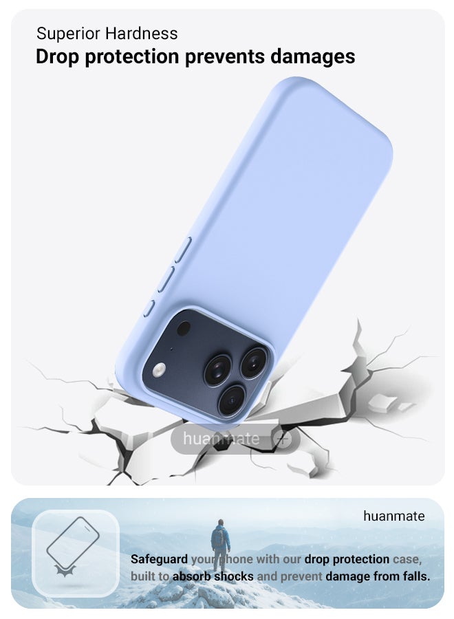 huanmate Apple iPhone 17 Pro Silicone Cover Light Blue - Premium 2.0mm TPU Silicon, Enhanced Camera Protection with Lens Shield, Shockproof & Water-Proof Cover for Apple iPhone 17 Pro - Image 4