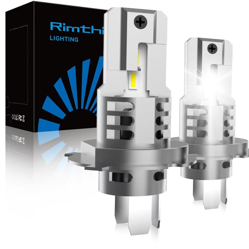 rimthin H4 Bulbs, 9003/HB2 Fog Light, 6000K Cool White, Plug and Play, IP67, Pack of 2 - Image 1