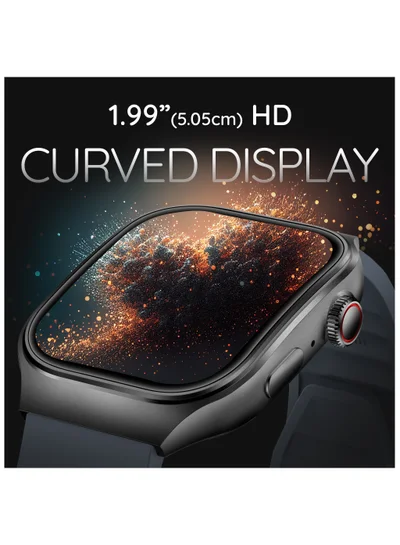 Pebble Curve 1.99" HD Curved Display Smartwatch, BT Calling, Health Suite, Multi Sports Mode, Smart Calculator, AI Voice Assistance, Compatible with Android & iOS, Up to 5 Days (Stand by), Midnight Blue