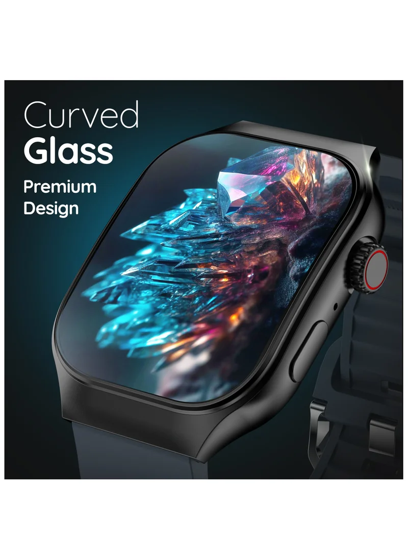 Pebble Curve 1.99" HD Curved Display Smartwatch, BT Calling, Health Suite, Multi Sports Mode, Smart Calculator, AI Voice Assistance, Compatible with Android & iOS, Up to 5 Days (Stand by), Midnight Blue