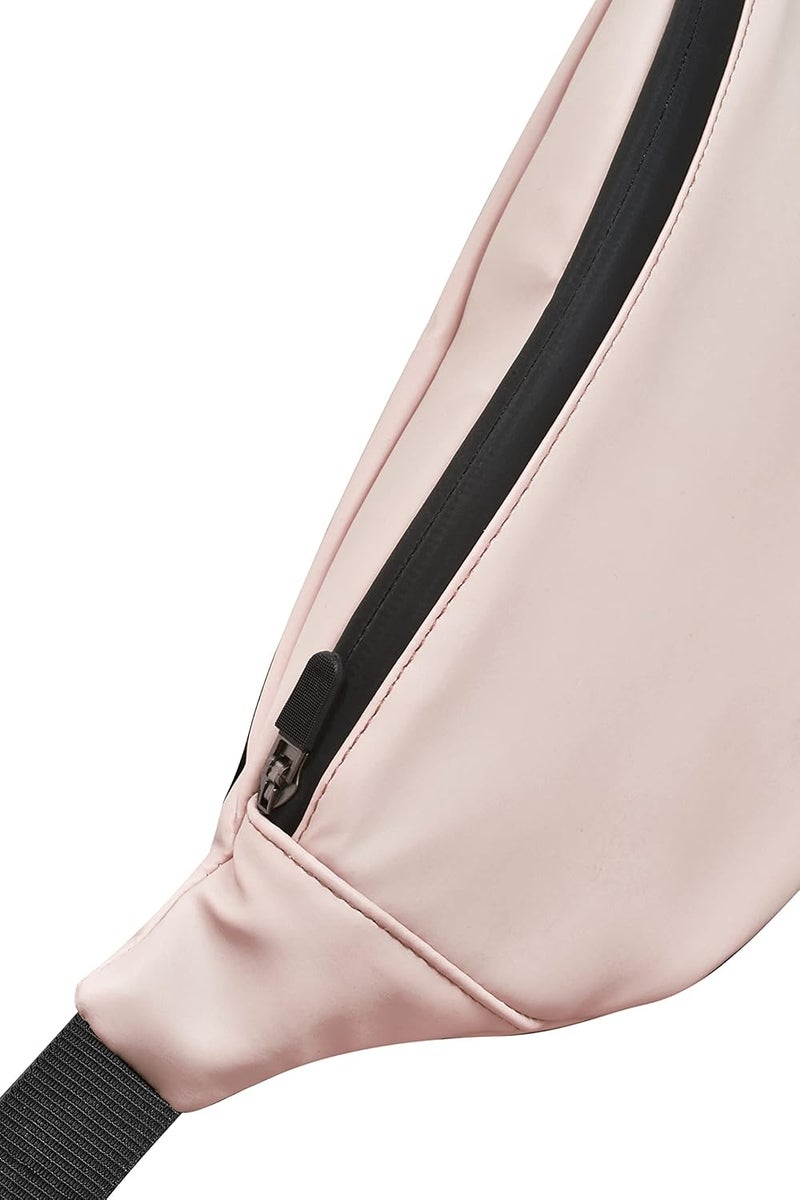 Syutm Unisex Premium Leather Waist Pack Travel Handy Hiking Zip Pouch Elegant Style Document Money Phone Belt Sport Bag for Men and Women Adjustable Strap (Cloud1) - Image 3