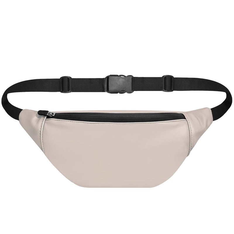 Syutm Unisex Premium Leather Waist Pack Travel Handy Hiking Zip Pouch Elegant Style Document Money Phone Belt Sport Bag for Men and Women Adjustable Strap (Cloud1) - Image 1