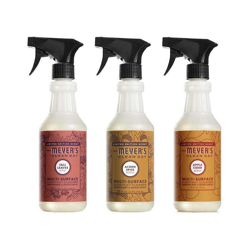 Mrs. MEYER'S CLEAN DAY Multi-Surface Cleaner 3 Pack Variety 16 OZ Each, 1 CT (Acorn Spice + Apple Cider + Fall Leaves) - Image 1