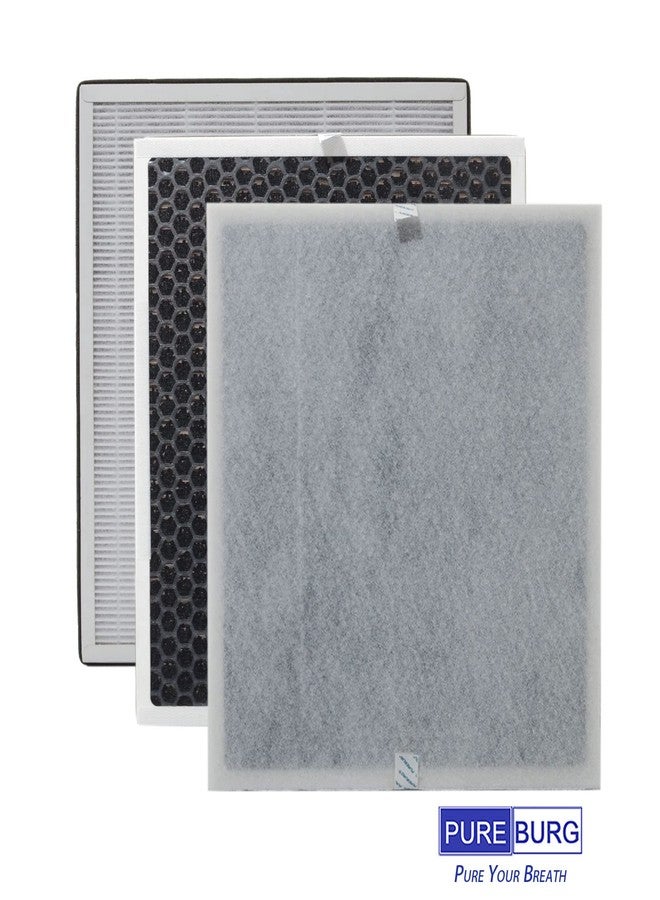 PUREBURG فلتر بديل من بيوربيرج متوافق مع أجهزة تنقية الهواء جوفي لايف H7123 وهومفانا H211 H211S، عبوة من قطعتين H13 HEPA كربون نشط + 4 فلاتر مسبقة (قابلة للغسل) - Image 4