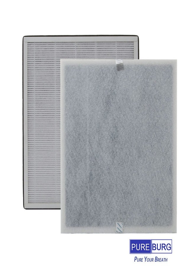PUREBURG فلتر بديل من بيوربيرج متوافق مع أجهزة تنقية الهواء جوفي لايف H7123 وهومفانا H211 H211S، عبوة من قطعتين H13 HEPA كربون نشط + 4 فلاتر مسبقة (قابلة للغسل) - Image 3
