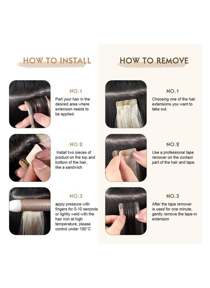 Estelle Invisible Tape in Hair Extensions Natural Human Hair Extensions 20 Pieces 50 Grams Color No 4  - Image 5
