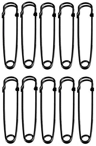 SeaStar Kipokalor 30pcs Black 2inch Steel Safety Pins, Blankets, Skirts, Kilts, Crafts (2inch, Black) - Image 1