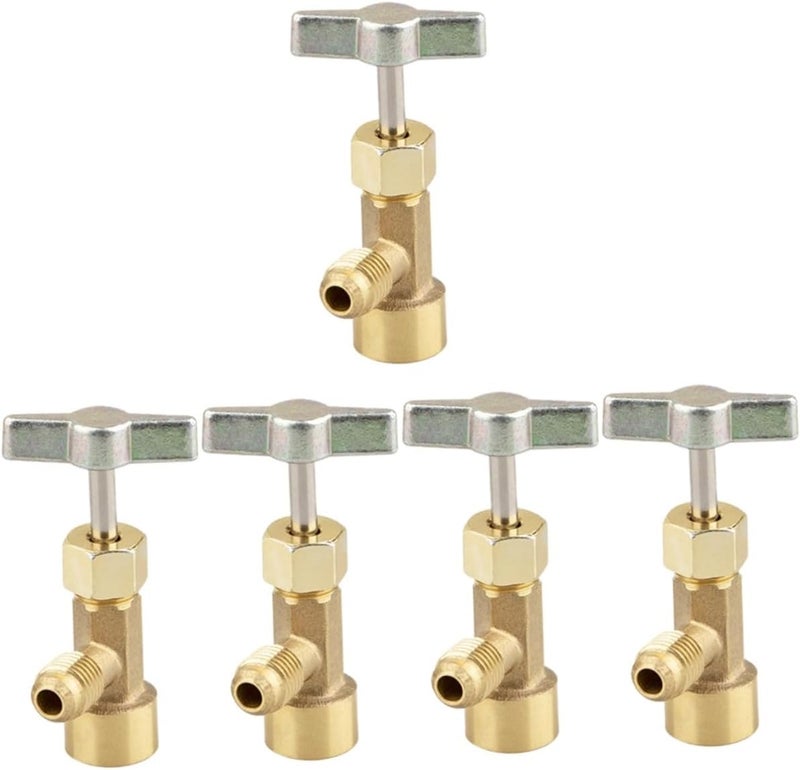 JECOMPRIS 5pcs Self-Sealing Can Tap Safety Check Valve Refrigerant Connector for Easy Refrigeration Tasks Compatible Thread and SAE External Thread - Image 1