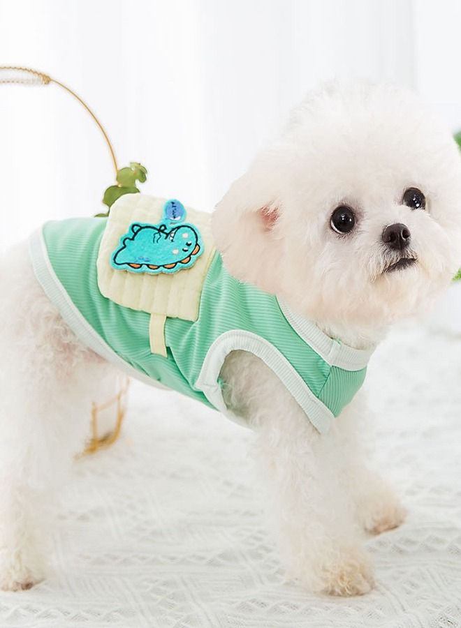 Generic Spring Wear Ohana Green Sling Pocket Vest with Dragon Patchwok For Cats Dogs And Other Pets  - Image 2