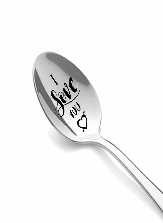 RFTWXHPN I Love You Gifts Spoon for him her Christmas Birthday Gifts for Boyfriend Girlfriend Anniversary Valentine's Day Gift for Daughter Papa Ice Cream Spoons for Husband Wife - Image 1