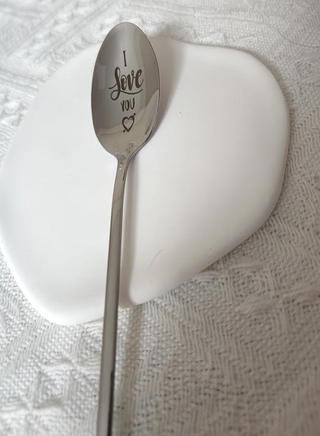 RFTWXHPN I Love You Gifts Spoon for him her Christmas Birthday Gifts for Boyfriend Girlfriend Anniversary Valentine's Day Gift for Daughter Papa Ice Cream Spoons for Husband Wife - Image 2