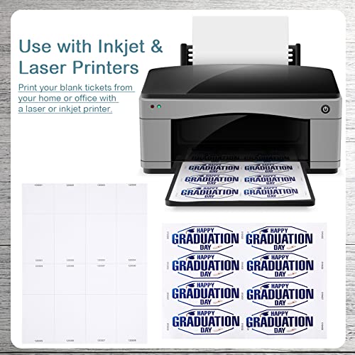 Sherr 200 Sheets Printable Raffle Tickets with Numbers Tear Away Stubs 8.5 x 11 Inch 0.2 lb/sheet Perforated Cardstock for Events, 1600 Tickets, White, 2.125 x 5.5 Inch - Image 2