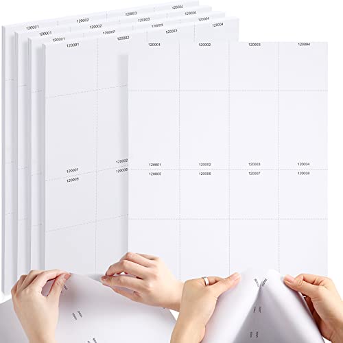 Sherr 200 Sheets Printable Raffle Tickets with Numbers Tear Away Stubs 8.5 x 11 Inch 0.2 lb/sheet Perforated Cardstock for Events, 1600 Tickets, White, 2.125 x 5.5 Inch - Image 1