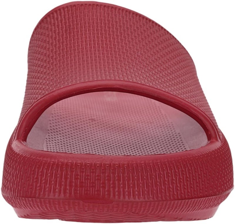 BRONAX Pillow Slippers for Women and Men | House Slides Shower Sandals | Cushioned Thick Sole 44-45 Red - Image 3