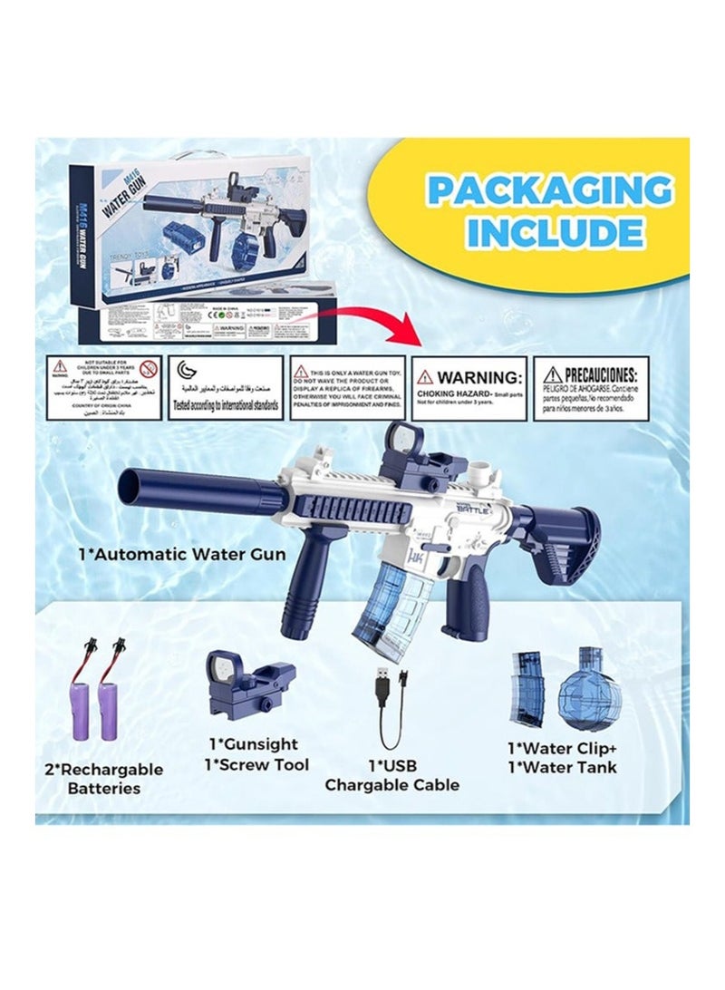 Yoawllty Electric Water Pool Toys, Swimming Pool Toys, Automatic Squirt Toy Up to 32 Feet with 2 Water Tanks and 2 Sets of Batterie(Blue and White) - Image 4