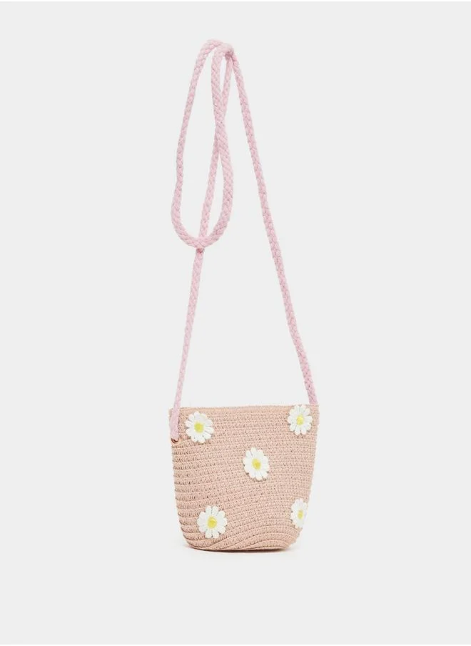 ستايلي Styli Embellished Crossbody Bag with Zip Closure