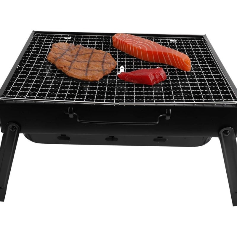 ROUNY BBQ Barbecue Grill, Portable Foldable Charcoal Grill for Outdoor, Stainless Steel BBQ Tabletop Smoker for Picnic, Garden, Terrace, Camping, Travel, Hiking - Image 5