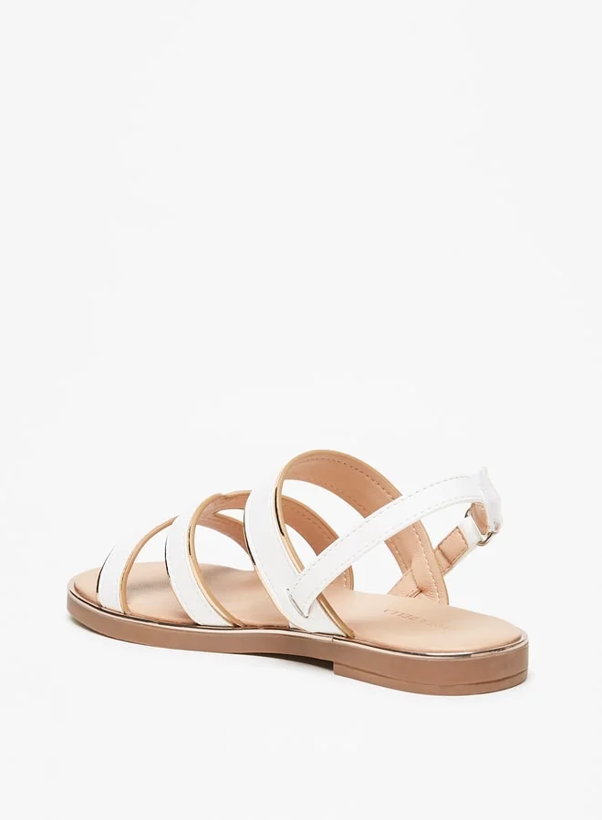Flora Bella Girls Strappy Sandals with Hook and Loop Closure