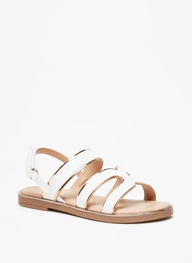 Flora Bella Girls Strappy Sandals with Hook and Loop Closure