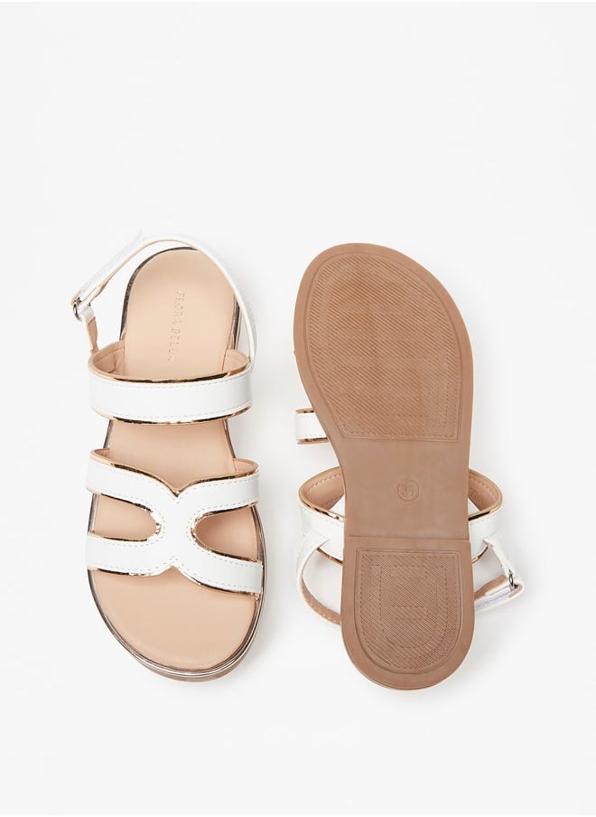 Flora Bella - Girls Strappy Sandals with Hook and Loop Closure - Image 1