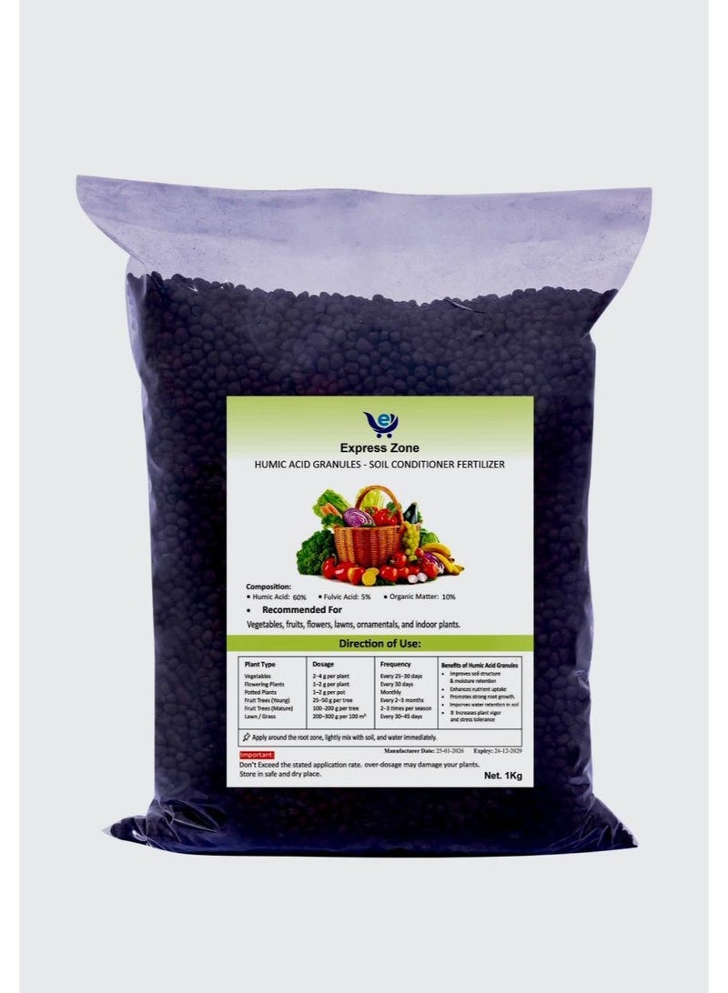 إكسبرس زون سماد إكسبريس زون العضوي بحمض الهيوميك للنباتات 1 كغ – يحسن صحة التربة، نمو الجذور وامتصاص العناصر الغذائية - Image 1