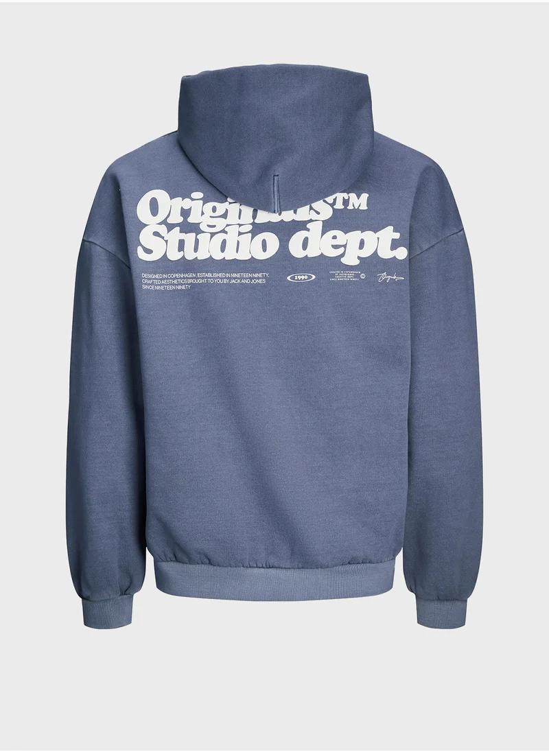 جاك اند جونز Jorvermont Logo Hoodie