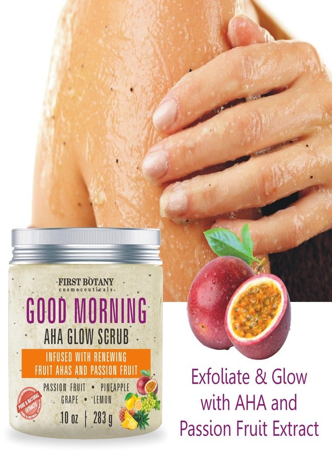 First Botany Body Scrub - Natural Exfoliating Salt Scrub & Body and Face Souffle helps with Moisturizing Skin, Acne, Cellulite, Dead Skin Scars, Wrinkles (10 fl oz, AHA Passion Fruit) - Image 2