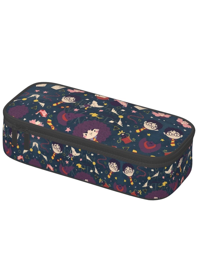 Multifunction Pencil Case-Large Capacity Harry Potter Pencil Bag 2 Compartments Storage Pouch with Zipper School Office Supplies - Image 1