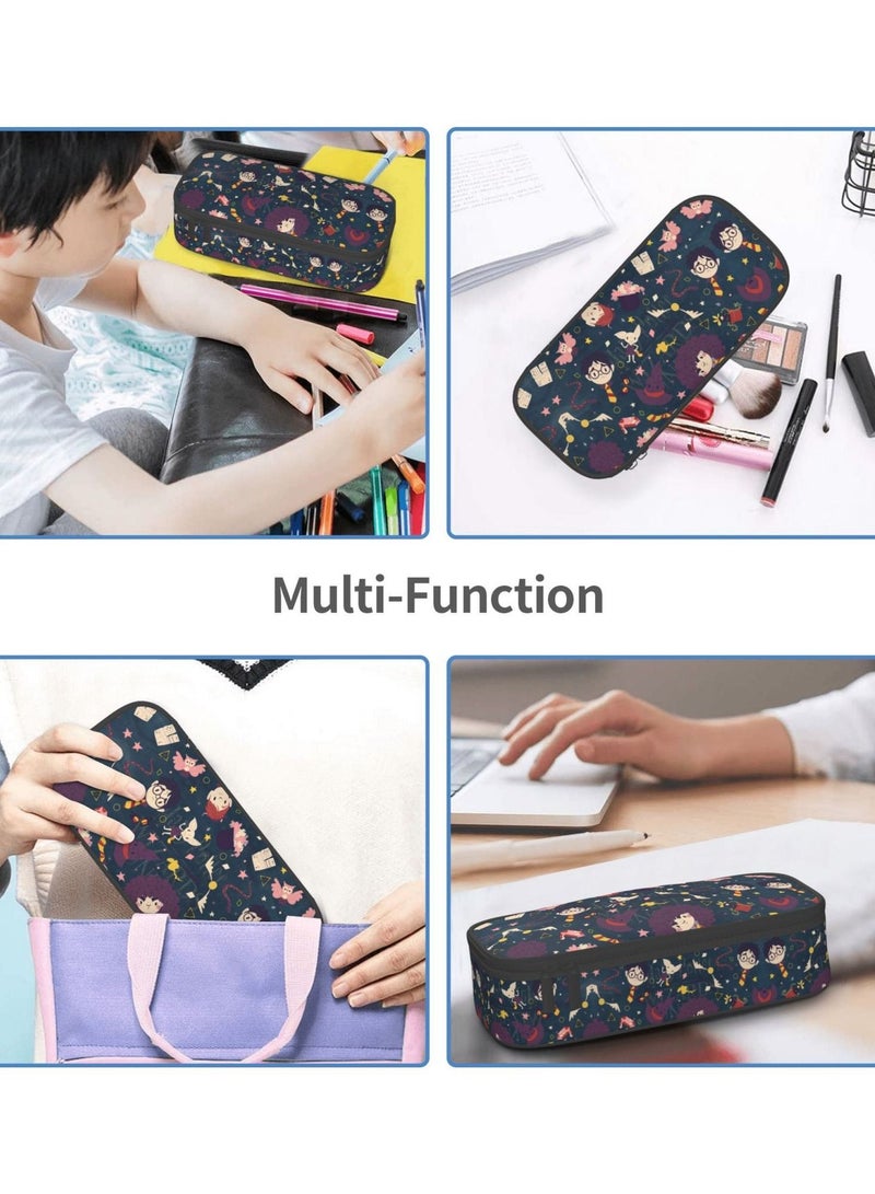 Multifunction Pencil Case-Large Capacity Harry Potter Pencil Bag 2 Compartments Storage Pouch with Zipper School Office Supplies - Image 5