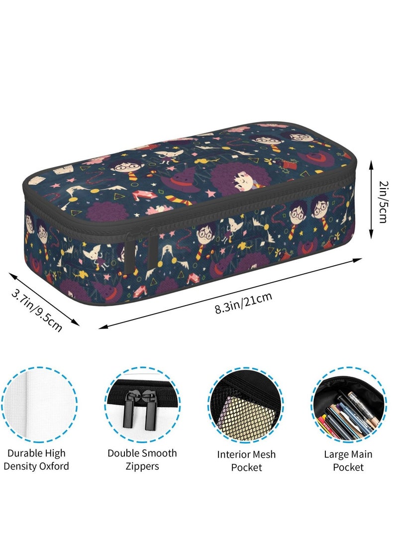 Multifunction Pencil Case-Large Capacity Harry Potter Pencil Bag 2 Compartments Storage Pouch with Zipper School Office Supplies - Image 3