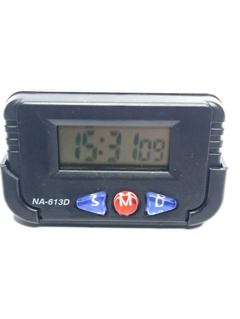 Digital Car Clock: Durable ABS Plastic, Easy Installation With Adjustable Holder - Multifunctional Dashboard Clock For Car Interior, Driver And Passenger Convenience - Image 1